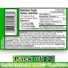 Trident Watermelon Twist Flavour Sugar-Free Chewing Gum – 14 Pieces – Pack of 12