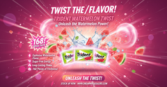 Trident Watermelon Twist Flavour Sugar-Free Chewing Gum – 14 Pieces – Pack of 12