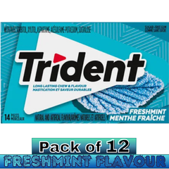 Trident FreshMint Flavour Sugar-Free Chewing Gum – 14 Pieces – Pack of 12