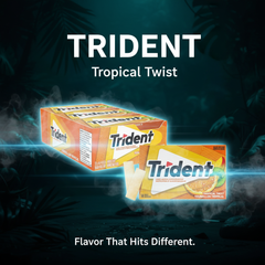 Trident Tropical Twist Flavour Sugar-Free Chewing Gum – 14 Pieces –  Pack of 12