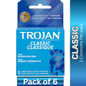 Trojan Classic Lubricated Latex Condoms – Front Packaging (Pack of 6)