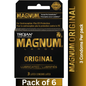 Trojan Magnum Large Original Lubricated Latex Condoms 3 Count per pack – Pack of 6