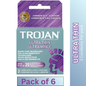 Trojan Ultra Thin Lubricated Latex Condoms 3 per Pack – Pack of 6 – Enhanced Sensitivity & Protection