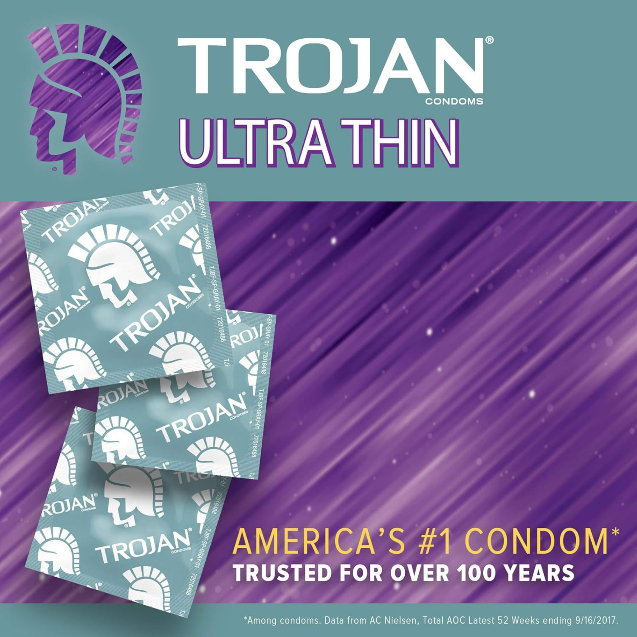 Trojan Ultra Thin Lubricated Latex Condoms 3 per Pack
