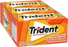 Trident Tropical Twist Sugar-Free Gum 12-Pack – Fruity Chewing Gum Bulk Box