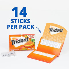 Trident Tropical Twist Sugar-Free Open Pack with 14 Sticks – Fruity Chewing Gum
