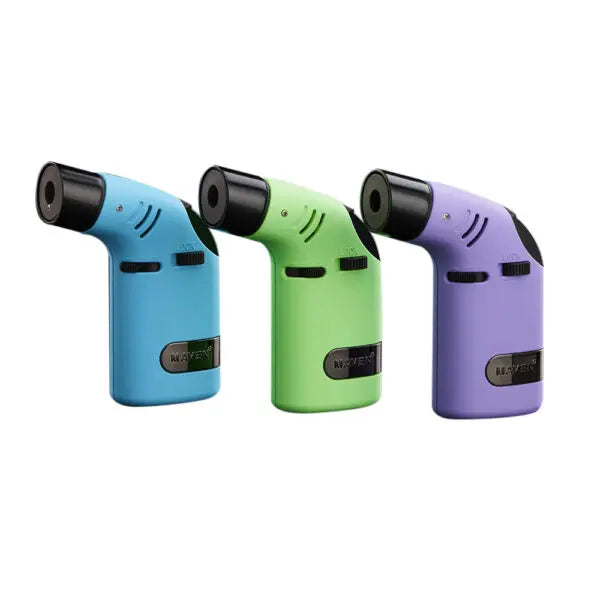 Maven Tusk Torch – Pocket-Size Windproof Jet Flame Lighters – Purple, Green, Blue Assortment