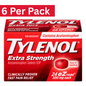 Tylenol Extra Strength 500mg Acetaminophen Tablets – Easy-to-Swallow Coated – 24 Count (Pack of 6)