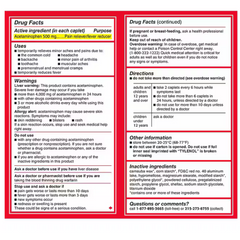 Tylenol Extra Strength 500mg Acetaminophen Caplets – 50 Pouches of 2 Caplets each | Fever & Pain Relief Bulk Pack