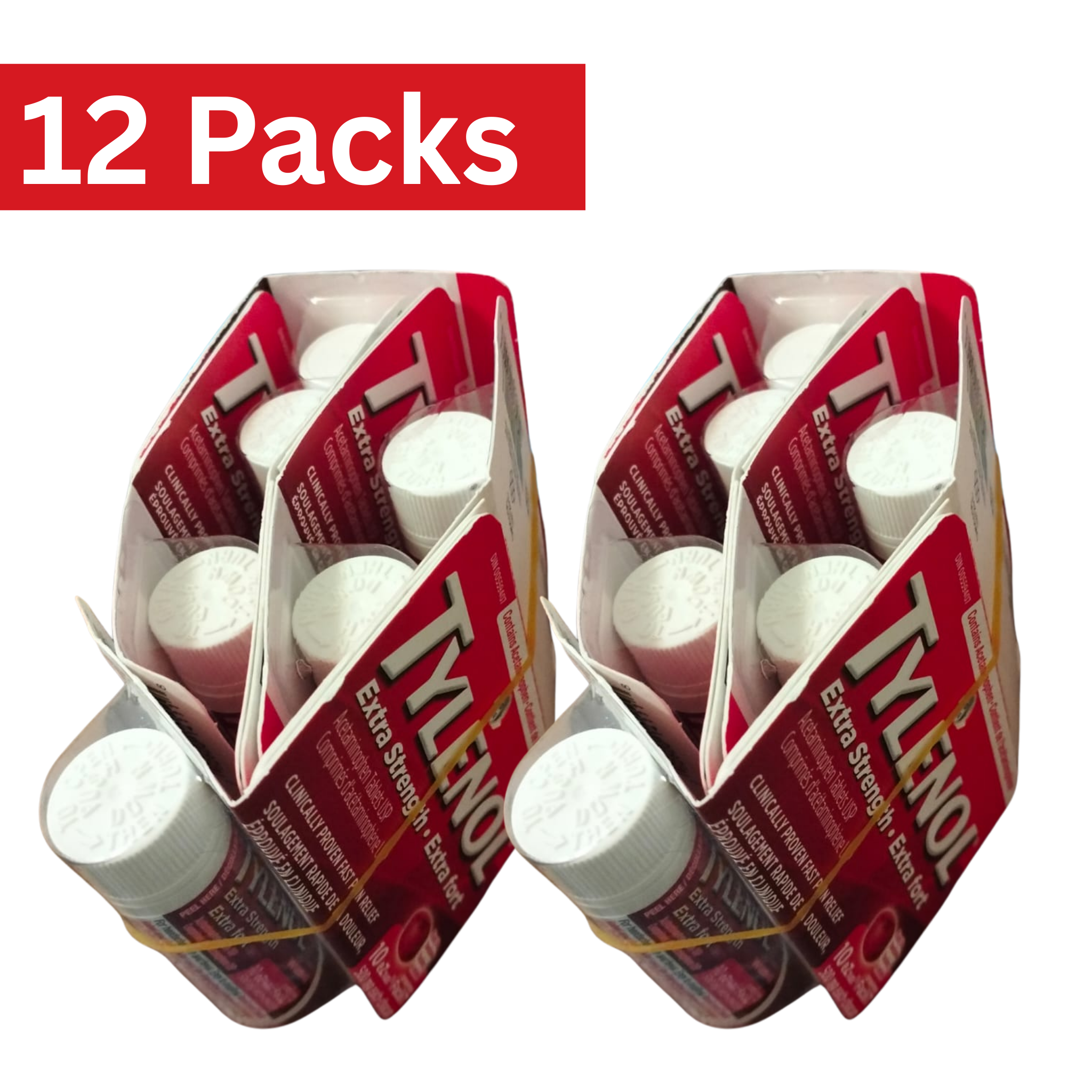 Tylenol Extra Strength 500mg eZTabs – 10 Count Tablets Pack of 12 – Wholesale Pain Relief Medicine