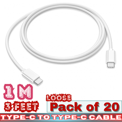 Type-C to Type-C Fast Charging Cable – 1M / 3FT – Loose Pack of 20