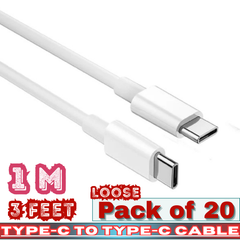 Type-C to Type-C Fast Charging Cable – 1M / 3FT – Loose Pack of 20