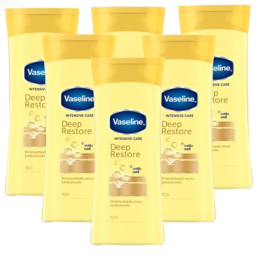 Vaseline Intensive Care Deep Restore Lotion 100ml Pack of 6 – Moisturizer for Dry Skin