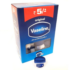 Vaseline Mini Petroleum Jelly Countertop Display – Original Skin Protectant (5.5g Each, Pack of 48)