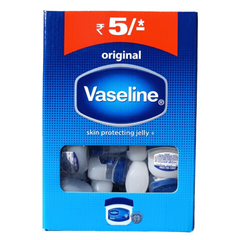 Vaseline Mini Petroleum Jelly Countertop Display – Original Skin Protectant (5.5g Each, Pack of 48)