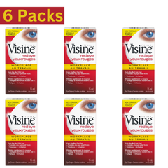 Visine Workplace Eye Drops 15ml – Dust, Dryness, Redness & Eye Strain Relief – Pack of 6