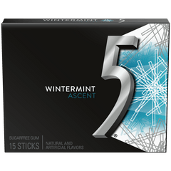 5 Gum Wintermint Ascent Sugar-Free Chewing Gum – 1 Pack, 15 Sticks