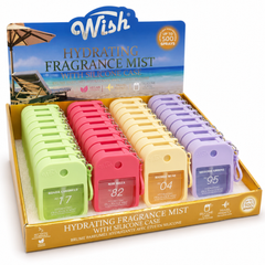 Wish Hydrating Fragrance Mist with Silicone Case, 4 Fragrances, 35ml, 40 Piece Display Box