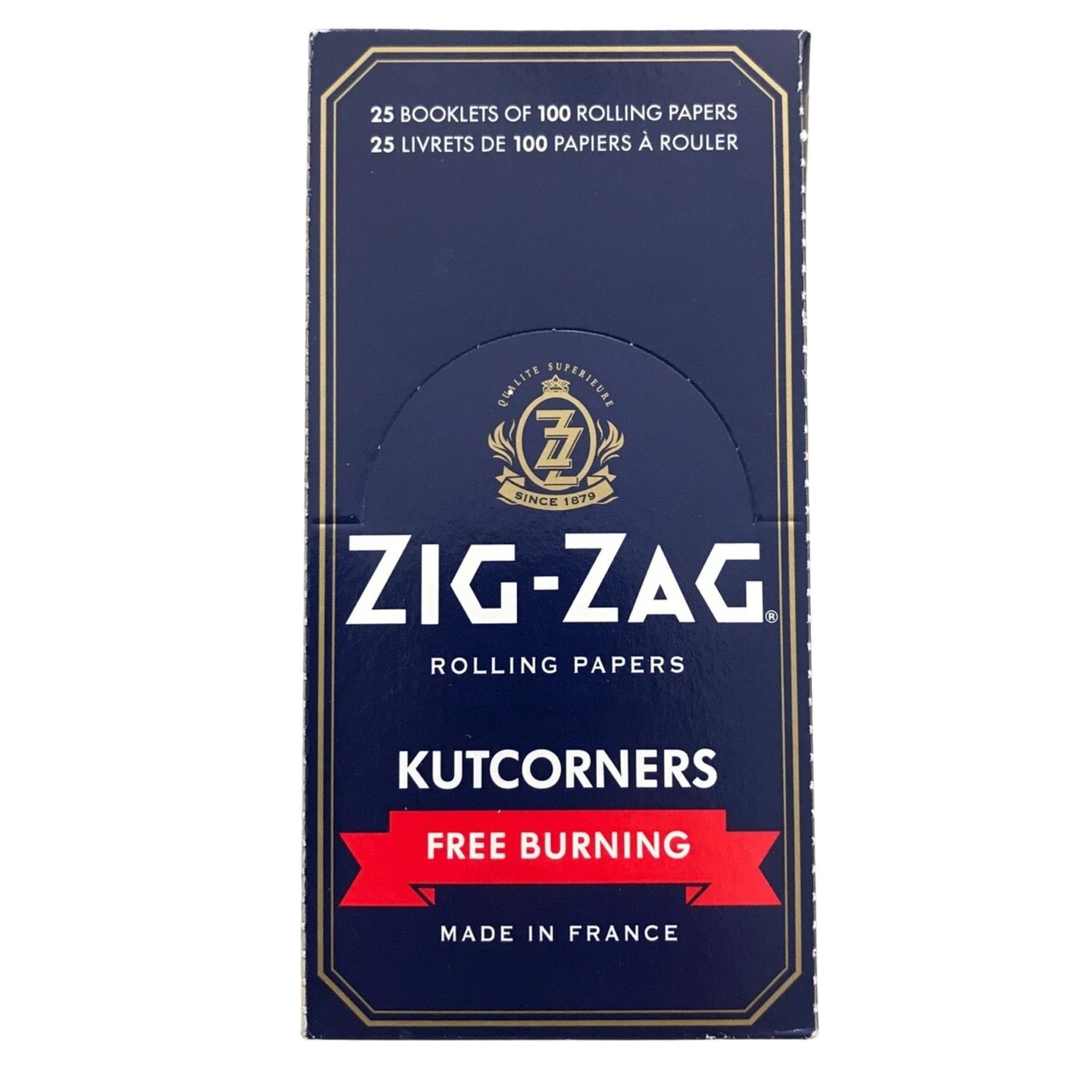 Zig-Zag Blue Kutcorners Rolling Papers Box – Single Wide (25 Packs)