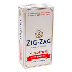 Box of Zig-Zag White Kutcorners Rolling Papers Carton – 25 Packs of 100 Leaves