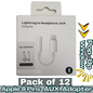 Lightning to 3.5mm AUX Audio Jack Adapter for Apple 8-Pin Phones – Popup Supported – Pack of 12