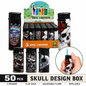 Soul Lighters Skull Pocket Torch Lighter, refillable windproof flame, Box of 50