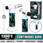 Soul Lighters Gas Mask Graffiti cigar torch lighter, white housing, 1300C piezo, 15.5 cm