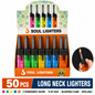 Soul Lighters Long Neck Torch Lighter, 5 transparent colours, Box of 50