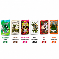 Soul Lighters Slim Card-Style Torch Lighter – Ultra-Slim Pocket, Adjustable Single-Jet Flame, 6 Cannabis-Culture Prints (12-Count Display)