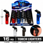 Soul Lighters Chrome Mirror Small-Size Torch Lighter, 4 colours, auto-flip cap, Pack of 16