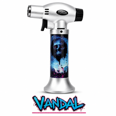 Soul Lighters Triton Wraith Triple-Jet Butane Torch Lighter – Pistol-Grip, 1300°C, Continuous Burn, Skull Prints (Box of 8, 15 cm)