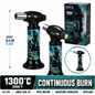 Soul Lighters Gas Mask Graffiti cigar torch lighter, black housing, 1300C piezo, 15.5 cm