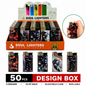 Soul Lighters Motorcycle & Racing Print Pocket Flame Lighter, refillable, Box of 50