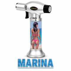 Soul Lighters Triton Riviera Beach Pin-Up Triple-Jet Butane Torch Lighter – Pistol-Grip, 1300°C, Continuous Burn (Box of 8, 15 cm)