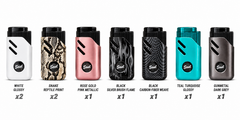 Soul Lighters Round-Window Triple-Jet Torch Lighter – Adjustable Flame, Auto-Open Flip Cap, 7 Assorted Designs incl. Snake Print (9-Count Display)