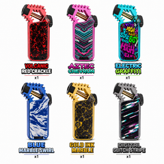 Soul Lighters Dragon Twin-Jet Torch Lighter – Sculpted Dragon-Head Build, Finned Crest, Twin Windproof Flames, 6 Designs (6-Count Display)