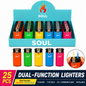 Soul Lighters Dual-Function Jet Torch plus Standard Flame Lighter, 5 colours, Pack of 25
