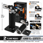 Soul Lighters Anvil dual-flame butane torch, blue jet and soft yellow, detachable stand, 13.5 cm