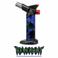 Soul Lighters Titan Underworld Dual-Jet Butane Torch Lighter – 1300°C High-Output, Continuous Burn, Piezo, Auto-Lock Valve, Dark-Art Prints (Box of 4, 20 cm)