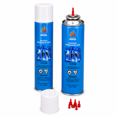 Soul FL-RG11 11X Refined Premium Butane Gas Lighter Refill, Universal Fill Tips, Ultra Refined for Torch and Pocket Lighters, 412 g / 750 ml (Box of 12)