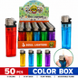 Soul Lighters Transparent Disposable Flame Lighter, Box of 50