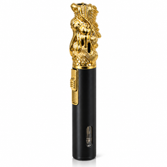 Soul Lighters Sculpted Animal-Head Pen-Style Torch Lighter – Single Jet, 3D Cast-Metal Nozzle: Eagle, Dragon, Cobra & Antique Bronze (12-Count Display, 4 Designs)