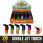 Soul Lighters Mini Gradient Chrome Torch Lighter, 5 ombré colours, flip cap, Pack of 20