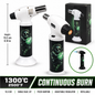 Soul Lighters Green Reaper cigar torch lighter, white housing, 1300C piezo, 15.5 cm