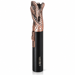 Soul Lighters Sculpted Animal-Head Pen-Style Torch Lighter – Single Jet, 3D Cast-Metal Nozzle: Eagle, Dragon, Cobra & Antique Bronze (12-Count Display, 4 Designs)