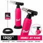 Soul Lighters Ember Double-Jet culinary butane torch, matte hot pink, 20 cm, detachable stand