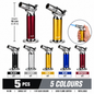 Soul Lighters Turret chrome table torch lighter 5-count display, five colours, 16 cm