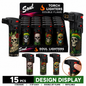 Soul 00239 Smoked Double-Jet Butane Torch Lighter, Skull and Cannabis Print, 5 Designs (15-Count Display)