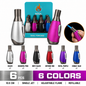Soul Lighters Decanter Single-Jet metal torch lighter, 6 metallic colours, 6-count