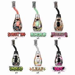 Soul Lighters Mamba Flexible-Neck Single-Jet Butane Torch Lighter – Bendable 360° Gooseneck, Child Safety Lock, Street-Art Prints, 6 Designs (6-Count Display, 18 cm)